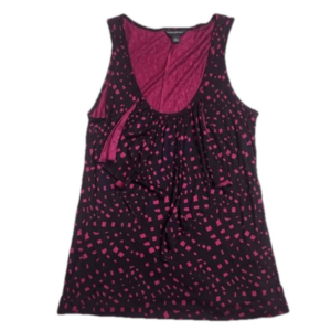 3/$25 Banana Republic navy/pink ruffled tank top size Small excellent condition